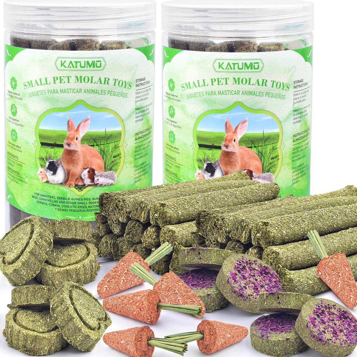 KATUMO Timothy hay sticks for rabbits; natural chew to support dental wear and enrichment.