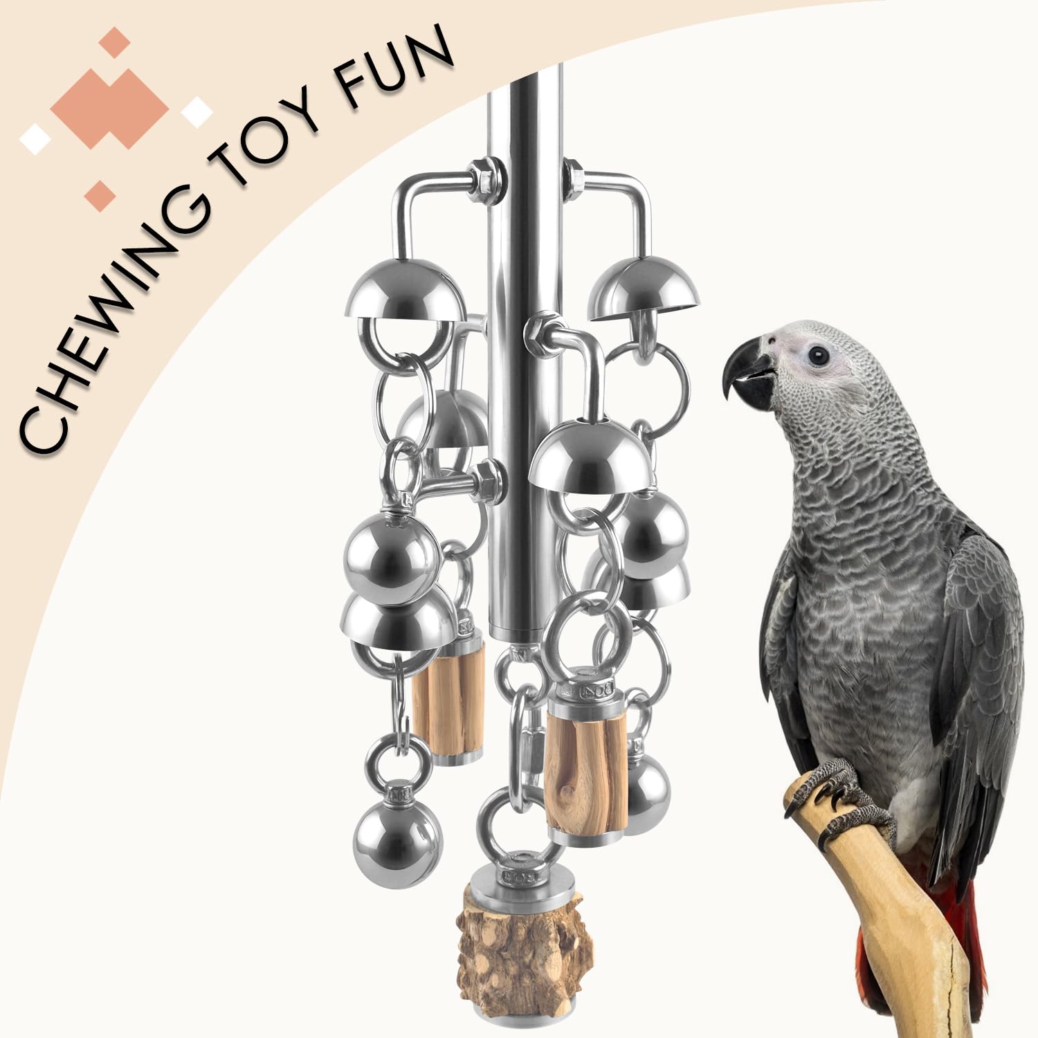 KATUMO top carabiner bird toy secure hanging for easy setup