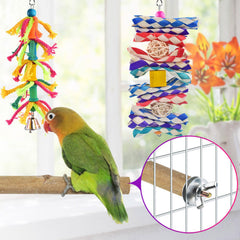 KATUMO wooden bird perch gives a sturdy resting spot inside the cage.