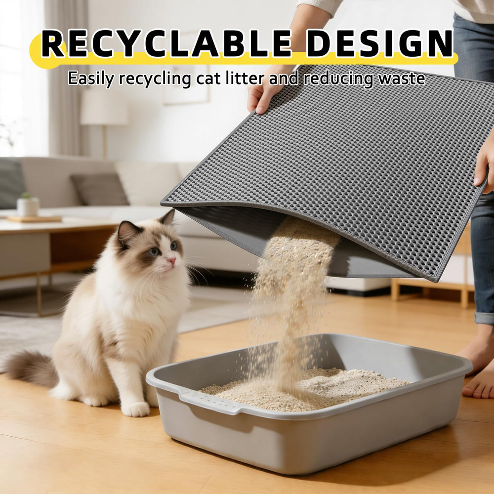 Kaxionage cat litter mat anti-slip backing stays in place