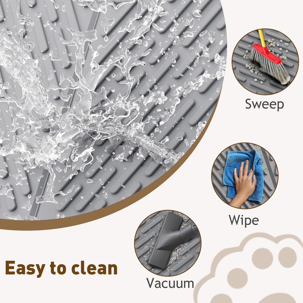 Kaxionage litter mat is easy to clean after use.