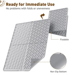 Kaxionage litter mat controls scattering for a cleaner room.