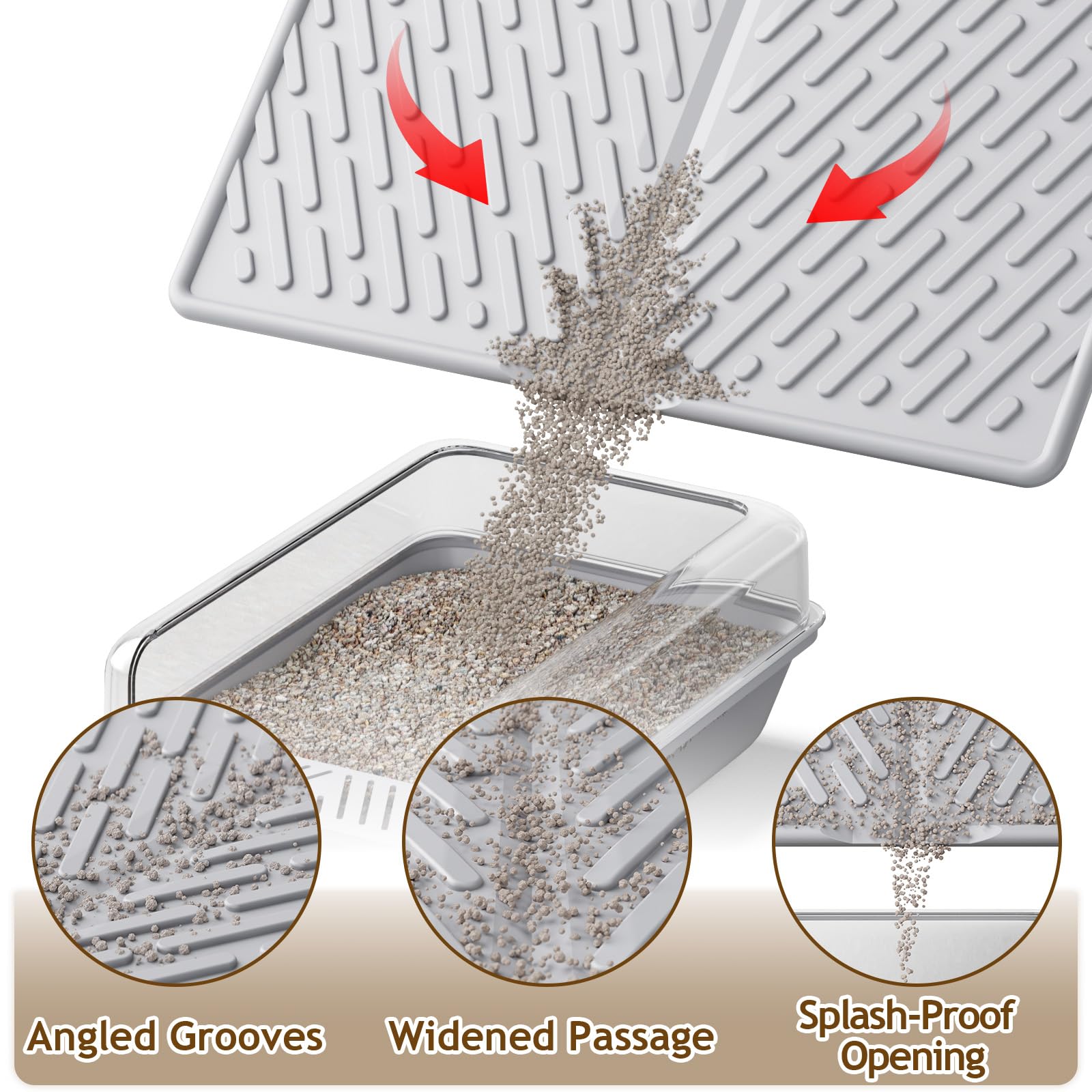 Kaxionage mat’s urine-proof design prevents spills and simplifies cleaning.