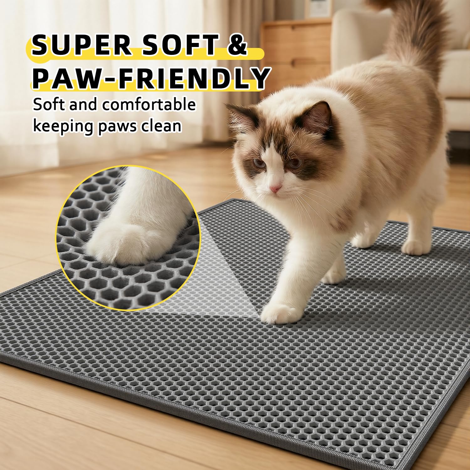 Kaxionage cat litter mat waterproof bottom protects floors