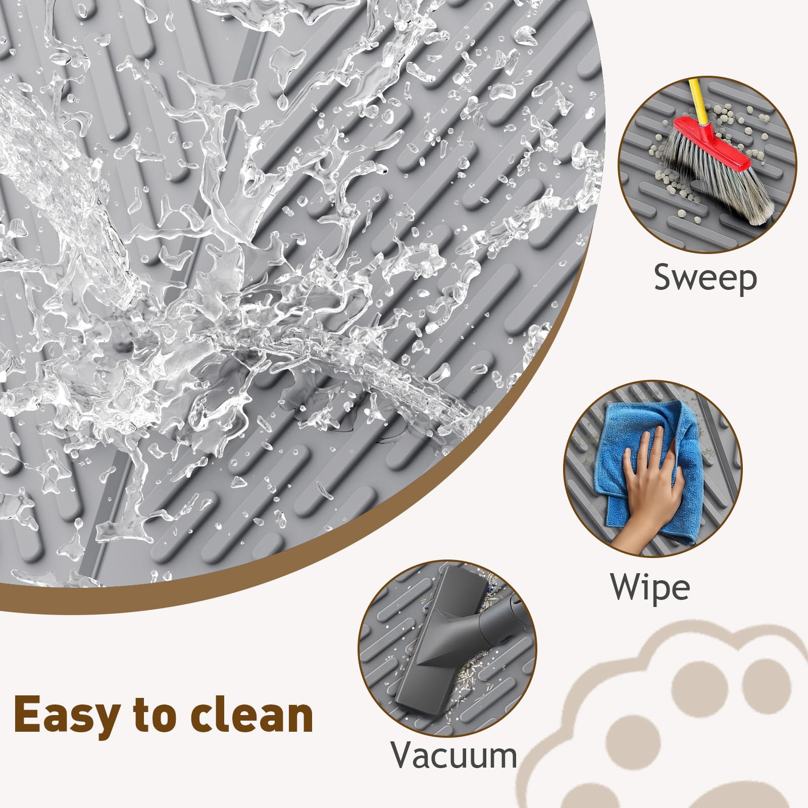 Kaxionage litter mat waterproof surface prevents urine from reaching floors