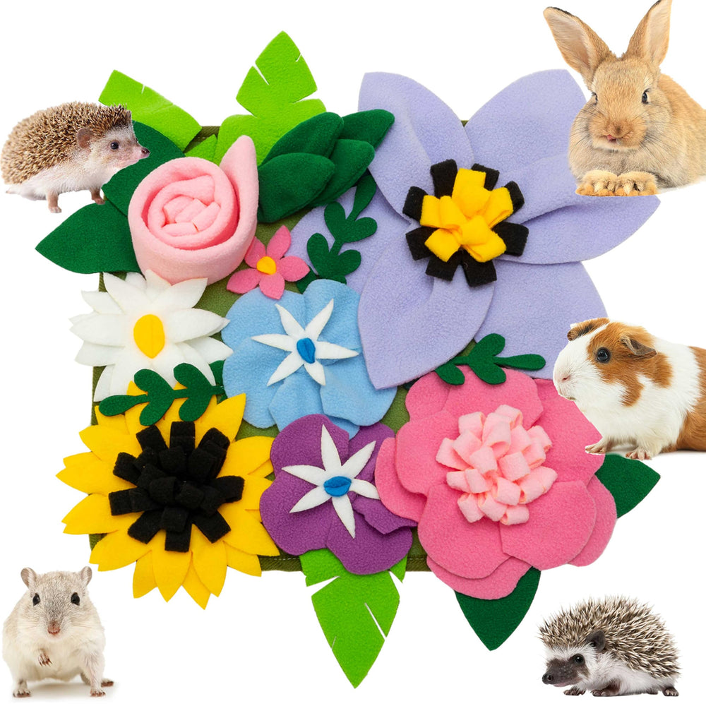 KayCOWZA foraging mat with flower garden design engaging small animals and slowing eating