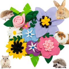 KayCOWZA foraging mat with flower garden design engaging small animals and slowing eating