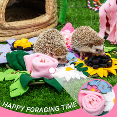KayCOWZA mat with non-slip bottom keeps foraging area tidy during playtime
