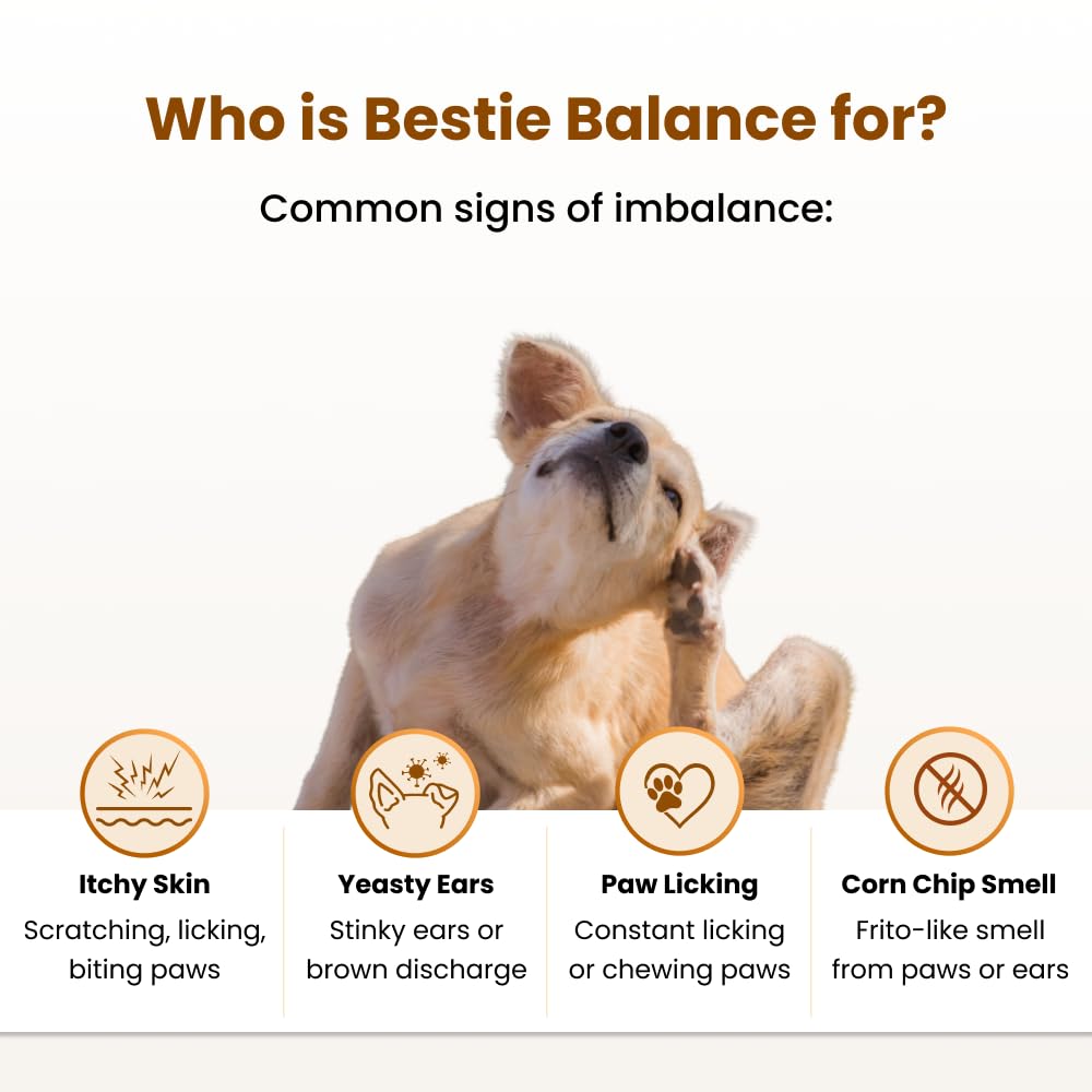 Kayode Bestie Balance ear and skin relief chews for irritated ears and itchy skin.