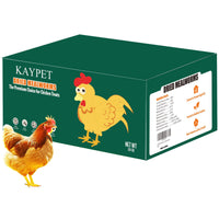 KAYPET dried mealworms packaging highlights non-GMO protein for poultry and birds.