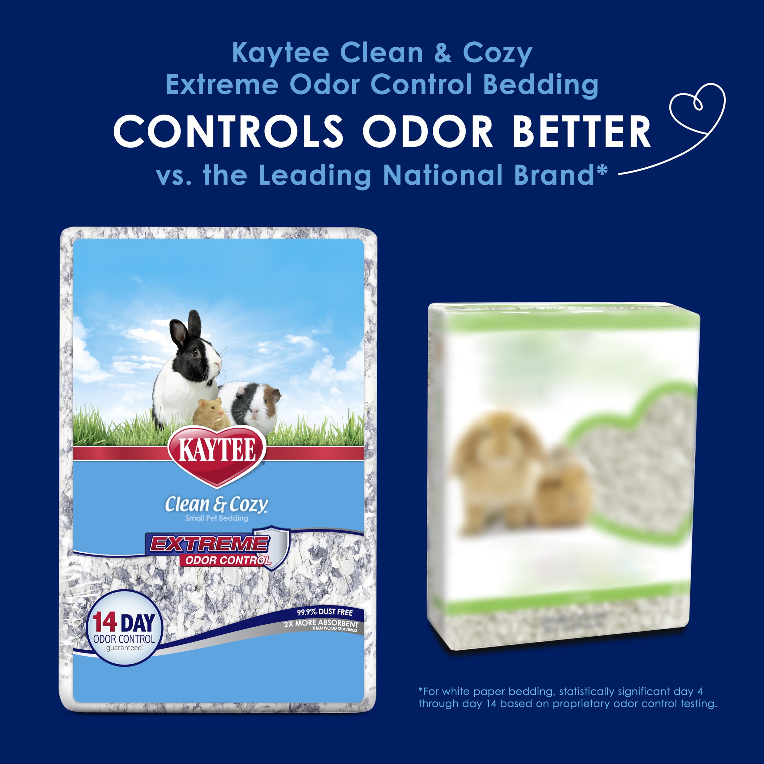 Kaytee bedding absorbs up to 6x its weight to stay dry and cozy.