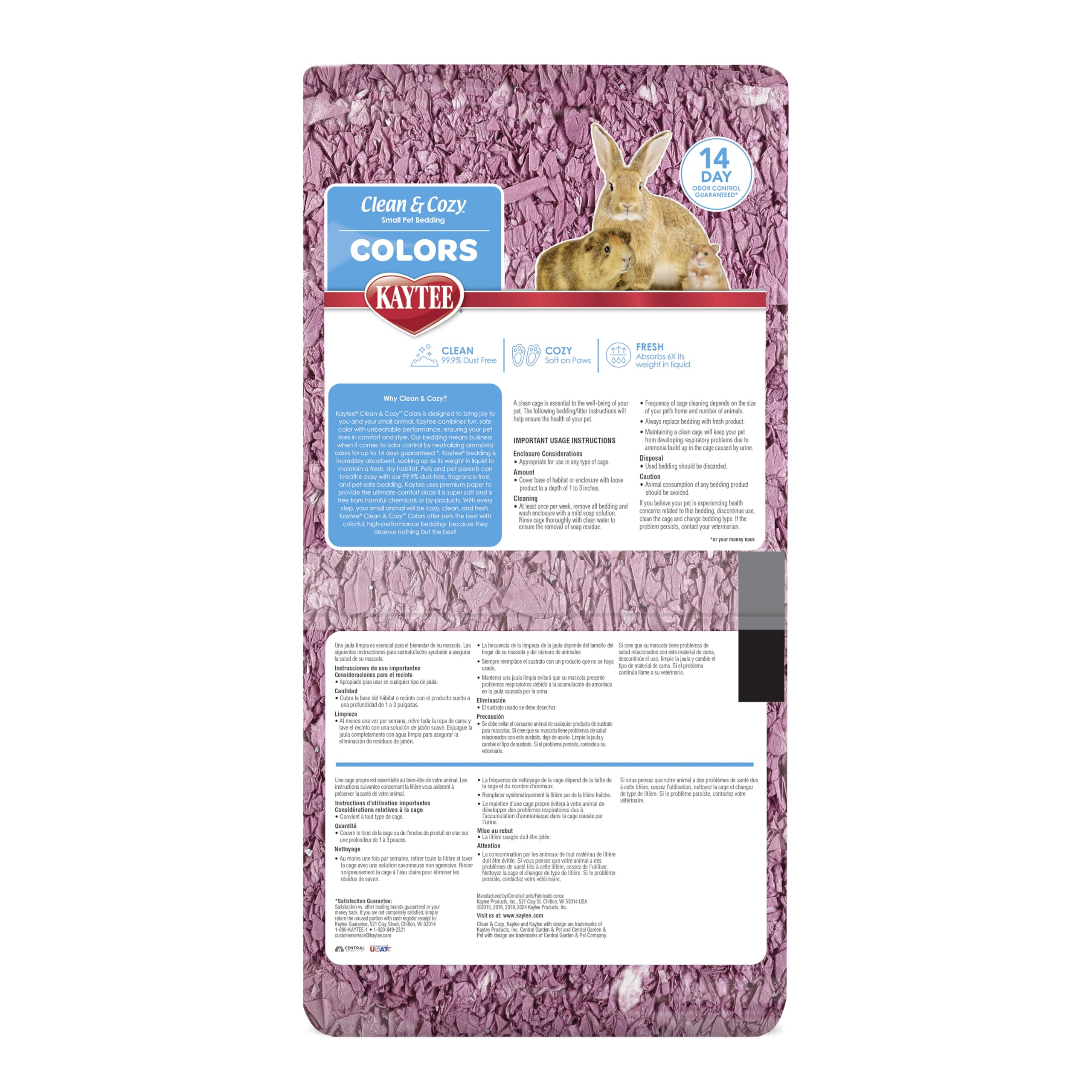 Kaytee premium soft paper bedding free from harmful chemicals.