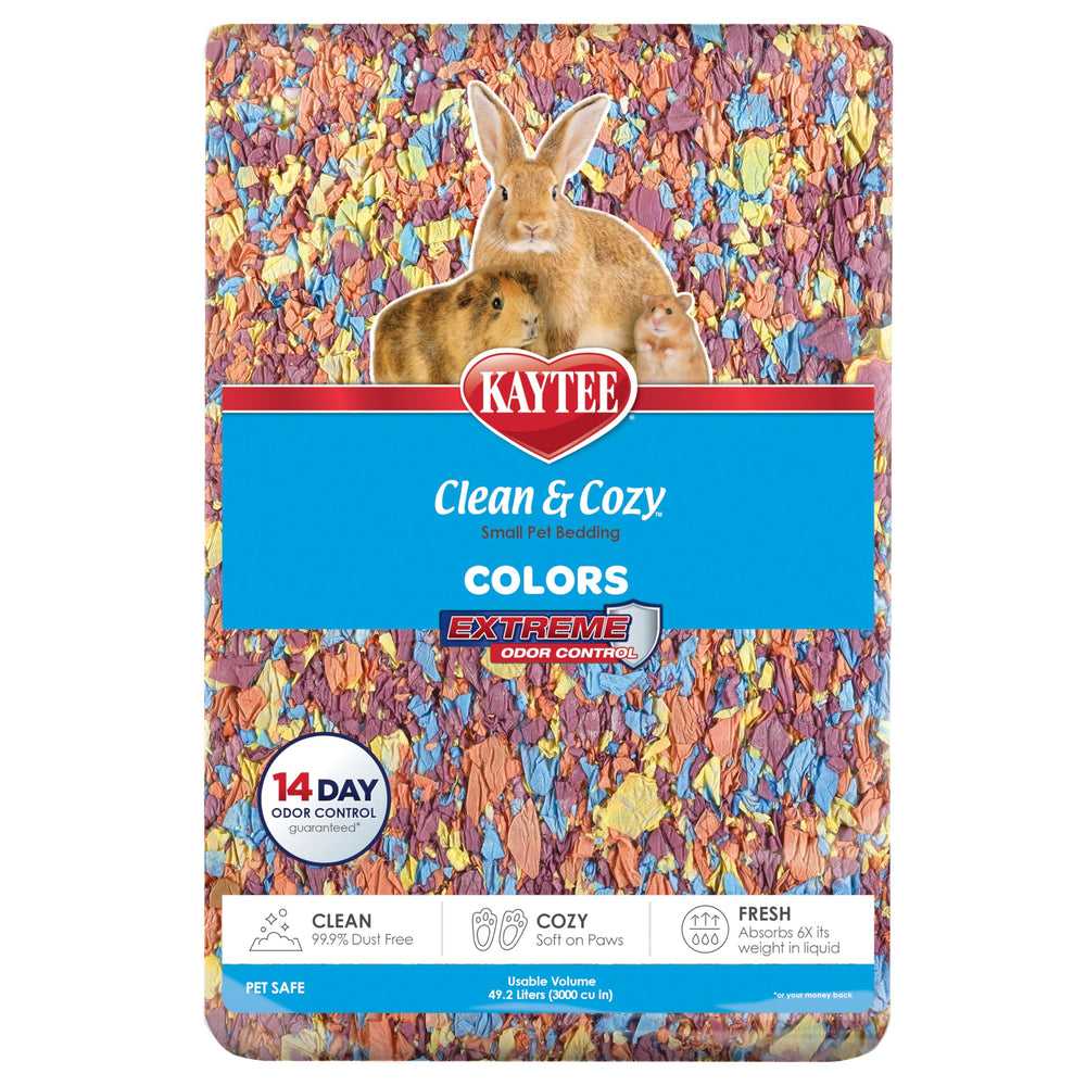 Kaytee Clean & Cozy Colors bedding with soft texture supports pet comfort.