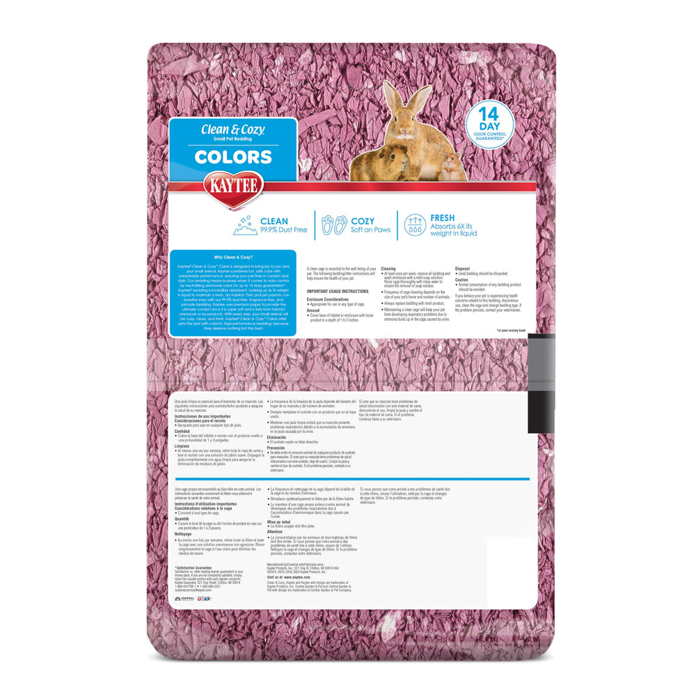Kaytee Clean & Cozy Colors Plum bedding closeup depicts a tidy, easy-care setup