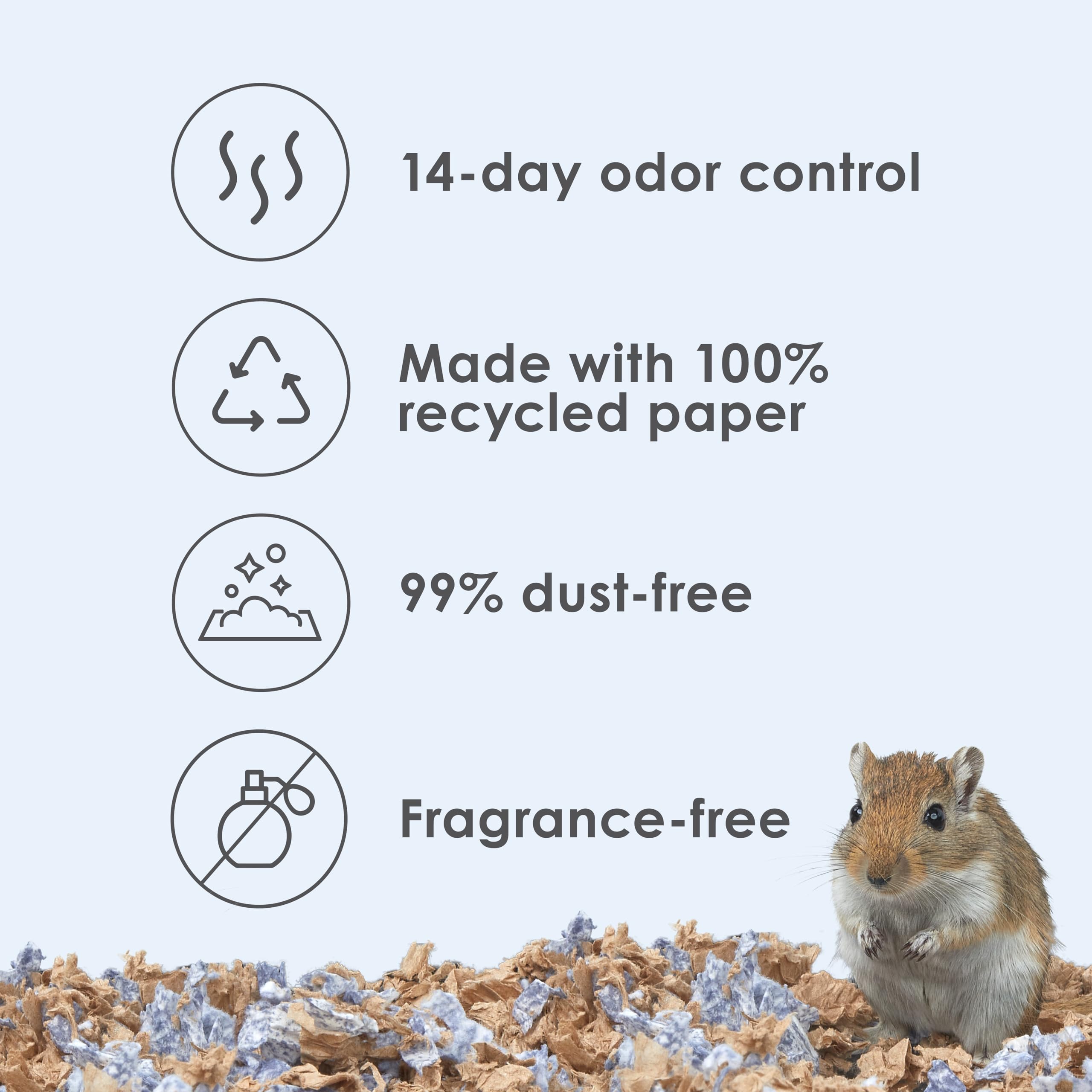 Kaytee Clean & Cozy fragrance-free, dust-free texture supports gentle air quality for pets.