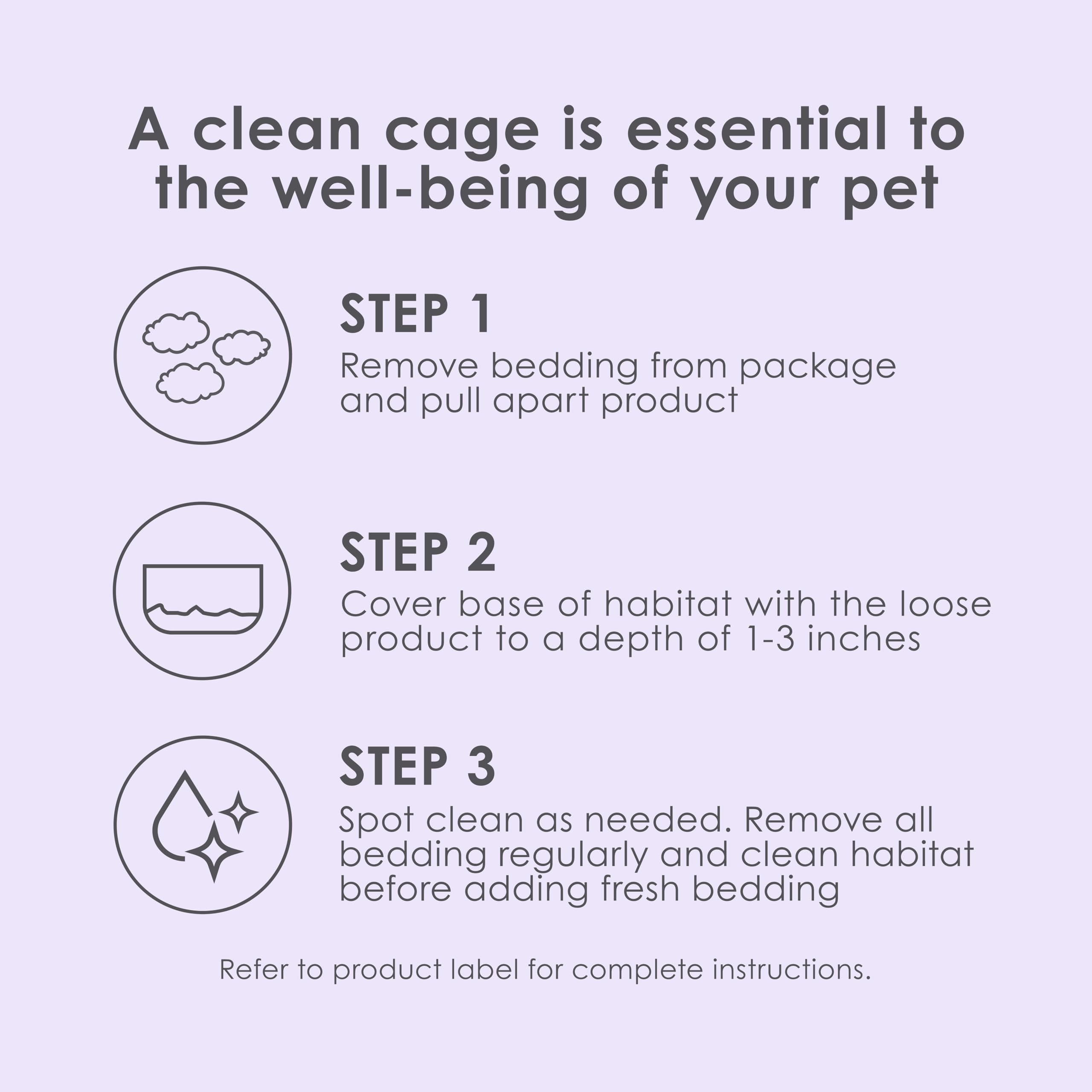 Kaytee Lavender Bedding featuring odor-control for a fresher enclosure.