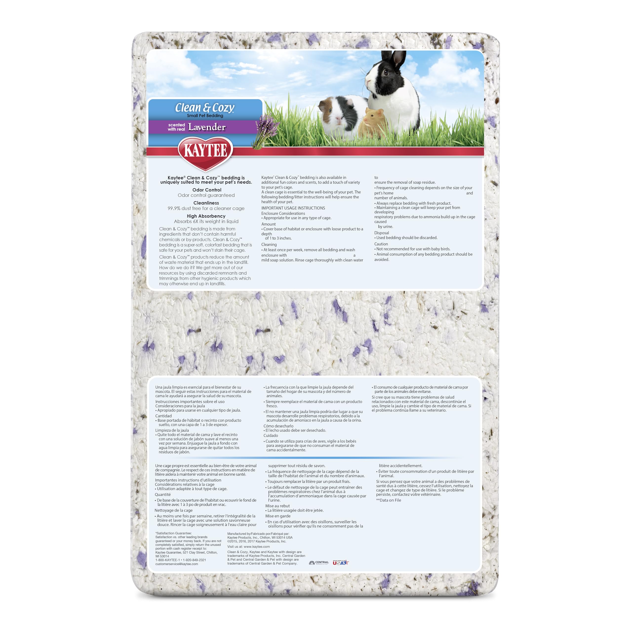 Ideal small animal bedding scene with Kaytee Lavender Bedding in use.