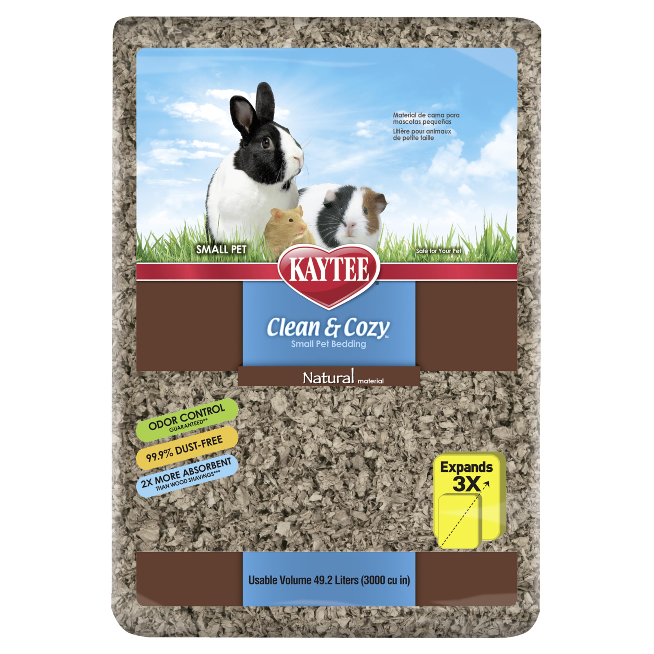 Kaytee Clean & Cozy bedding demonstrates high absorbency for a drier habitat.