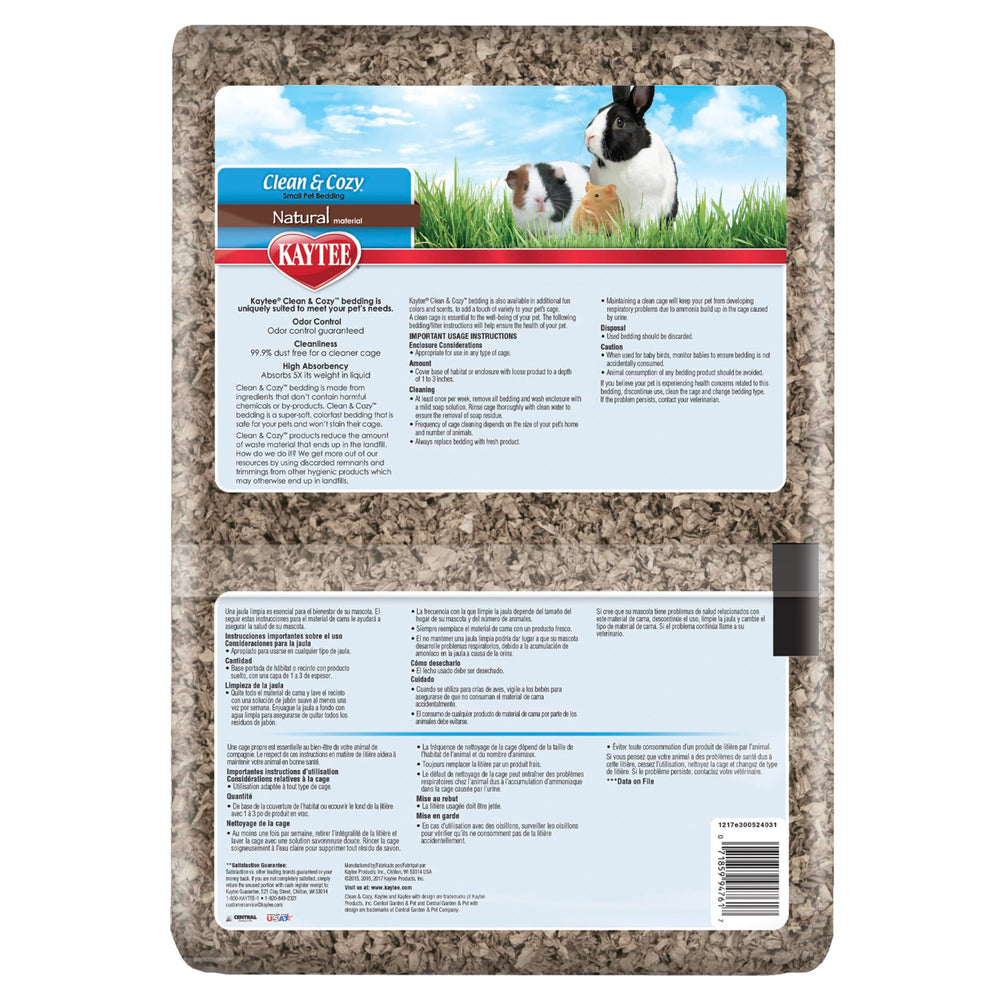 Absorbs up to 5x its weight for a dry, clean habitat with Kaytee bedding.