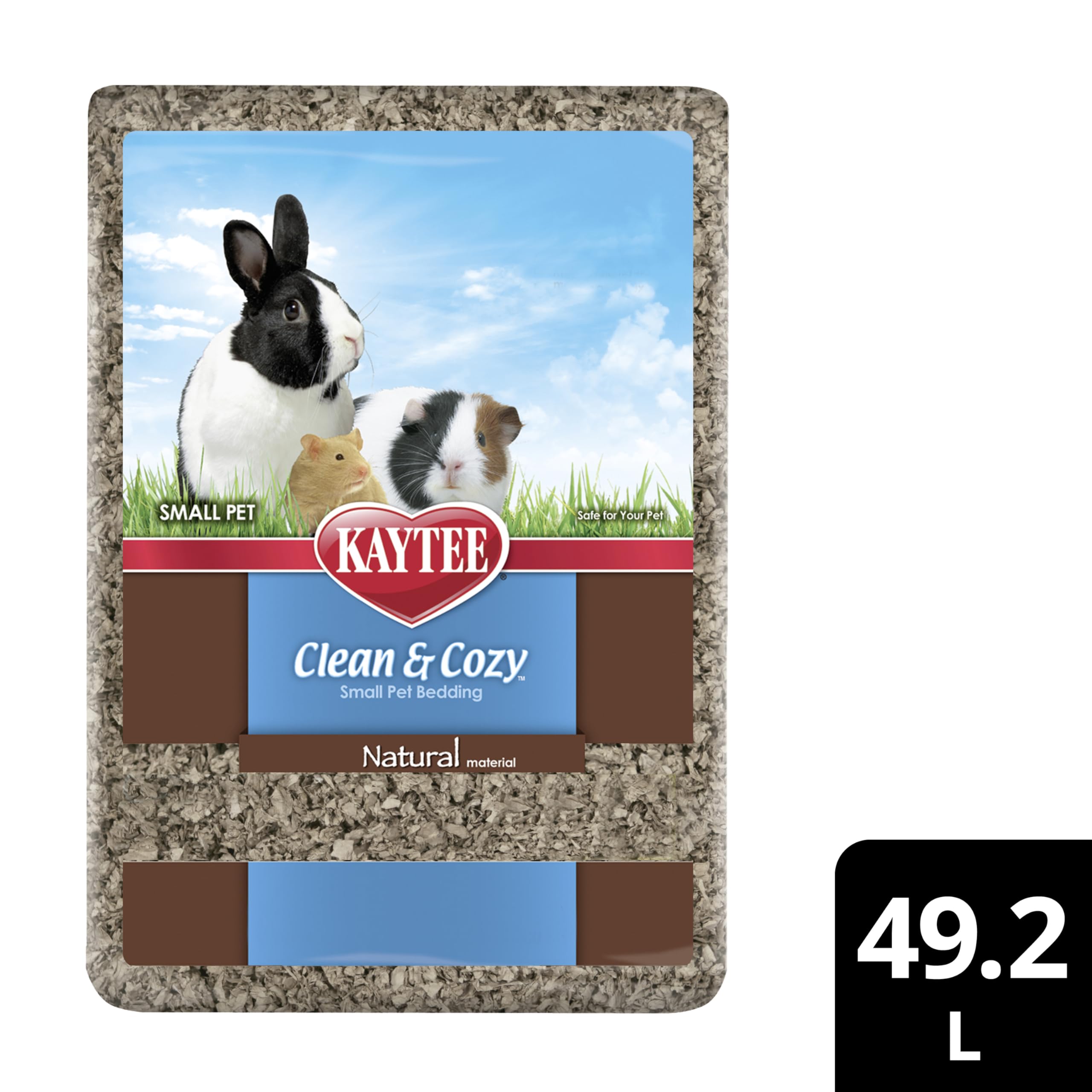 100% recycled paper in Kaytee Clean & Cozy bedding aligns with eco-friendly care.