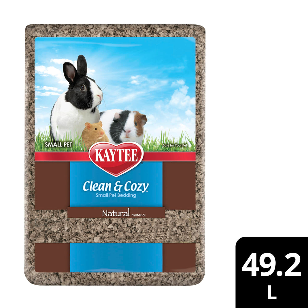 100% recycled paper in Kaytee Clean & Cozy bedding aligns with eco-friendly care.