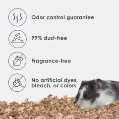 Kaytee Clean & Cozy bedding highlights odor-control for a fresher pet setup.