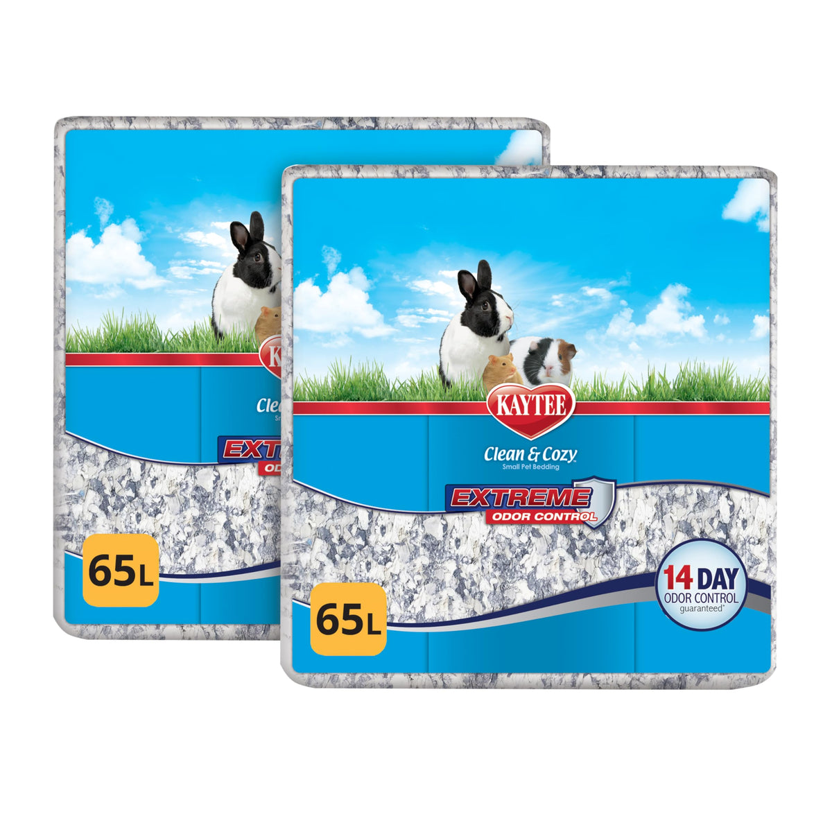 Kaytee Clean & Cozy odor-control bedding keeps small animal habitats fresh for 14 days.