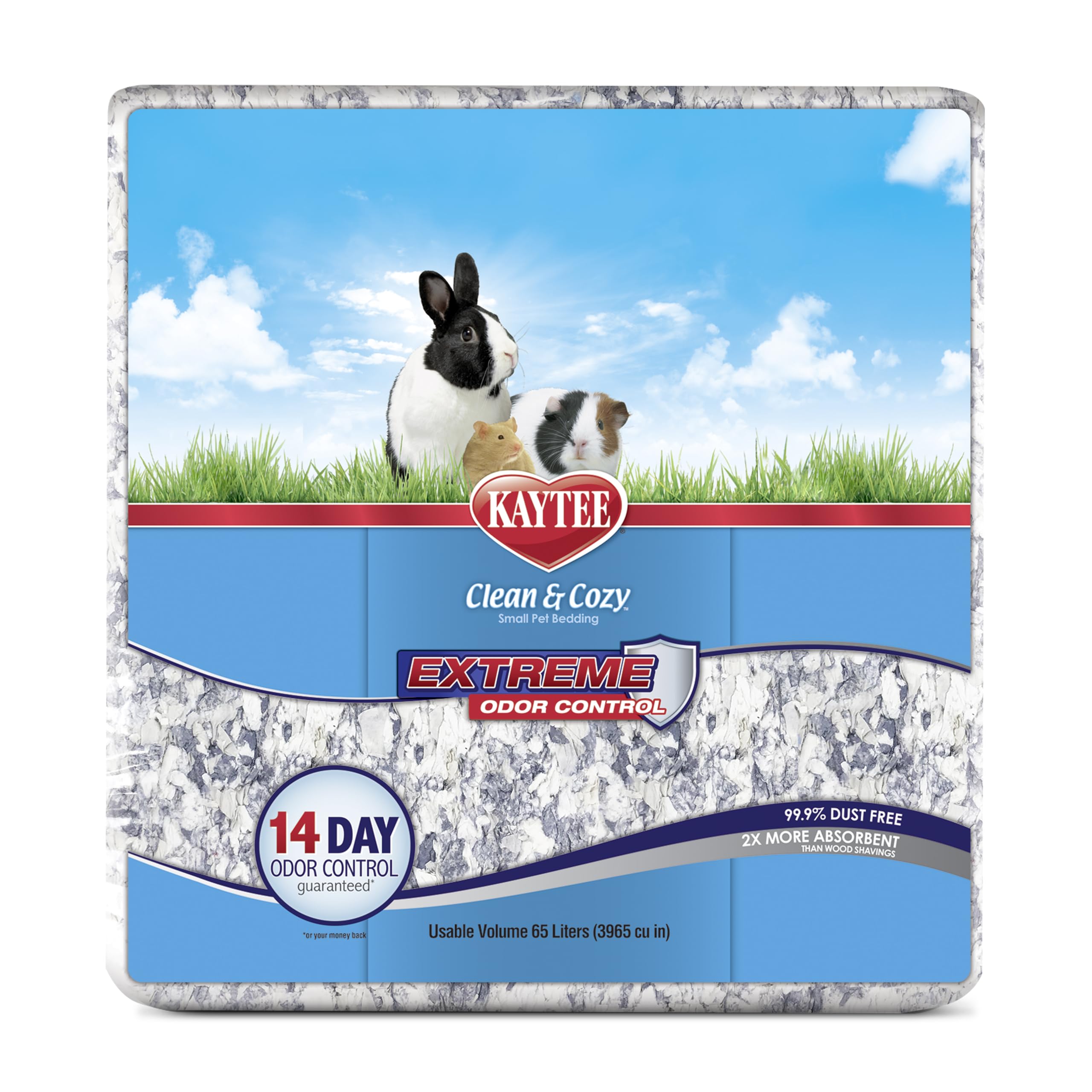 Kaytee Clean & Cozy odor-control bedding keeps a fresh habitat.