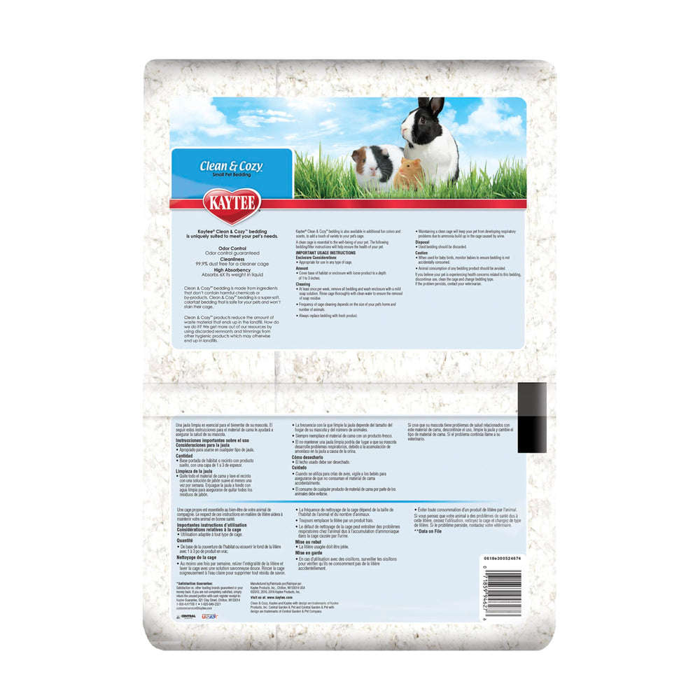 Fragrance-free Kaytee Clean & Cozy bedding suitable for sensitive noses