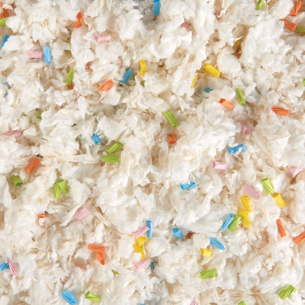 Kaytee Confetti Bedding shows six-times absorption for easier cleanup.