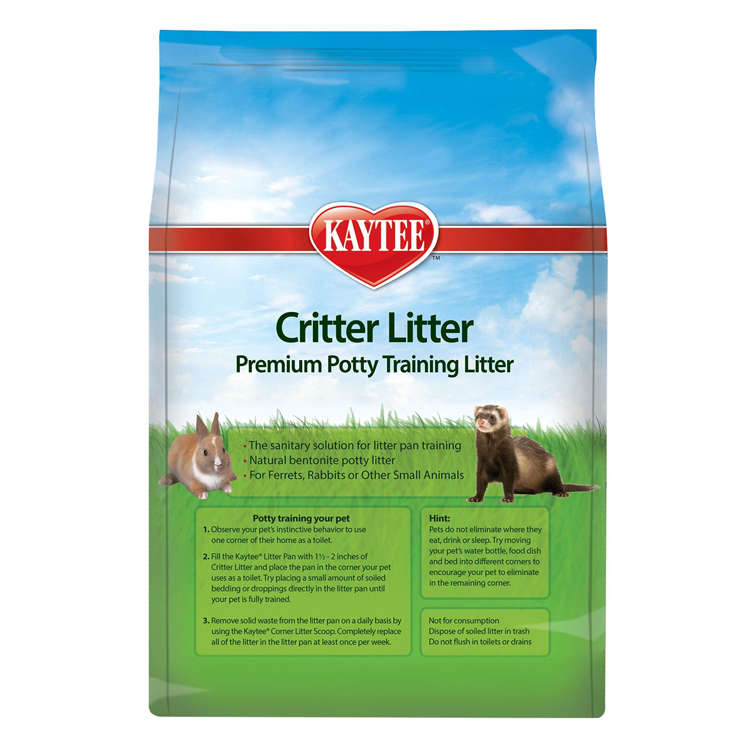 Kaytee Critter Litter absorbs moisture quickly to control odor.