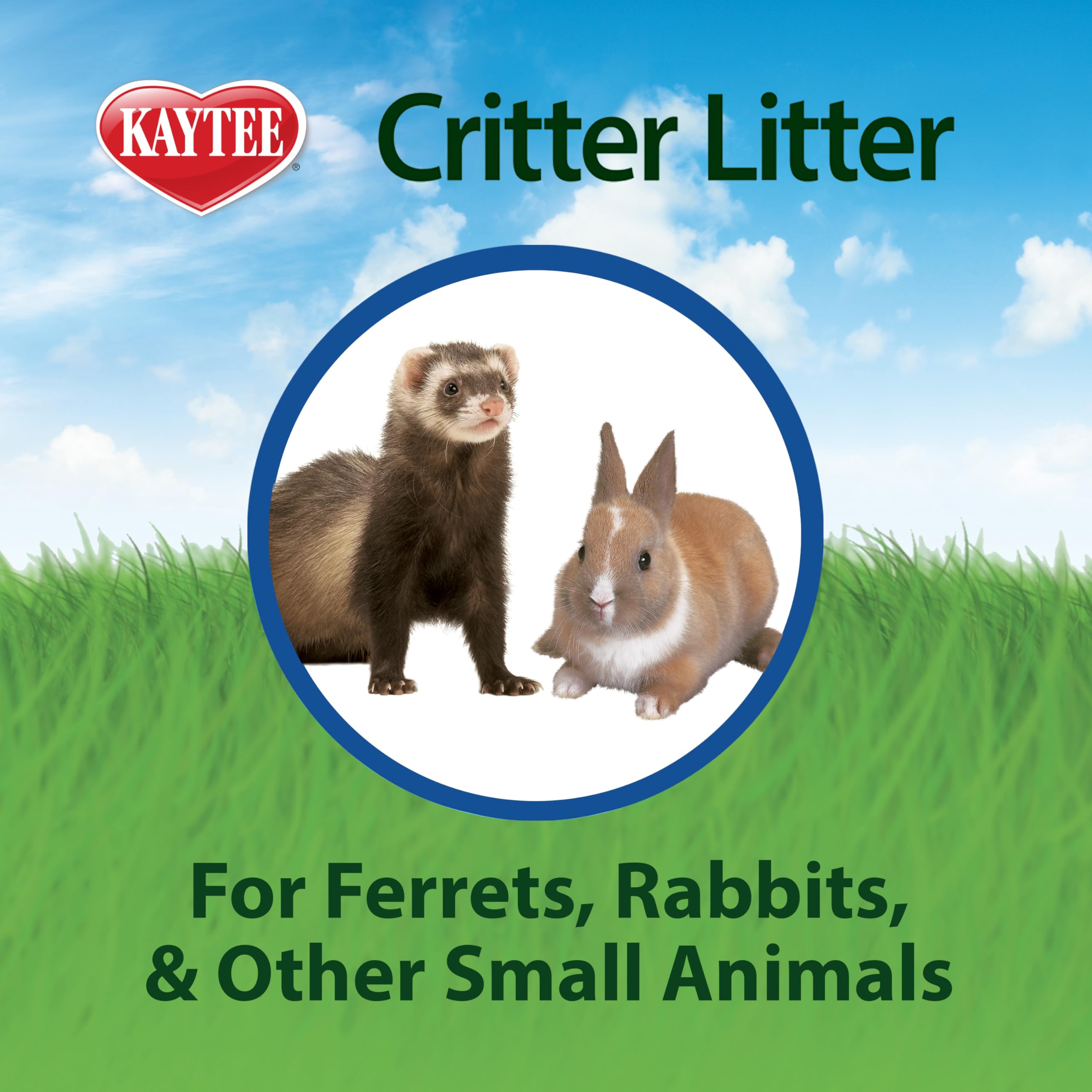 Ferret or rabbit using Kaytee Critter Litter in a tray.