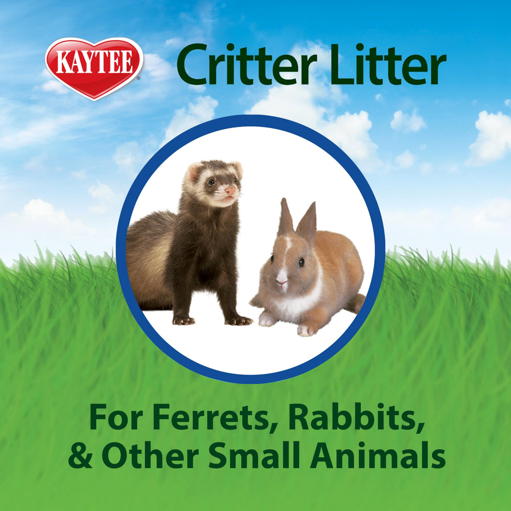 Ferret or rabbit using Kaytee Critter Litter in a tray.