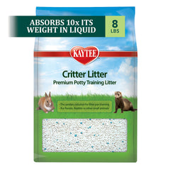 Close-up of Kaytee Critter Litter granules for dust-free use.