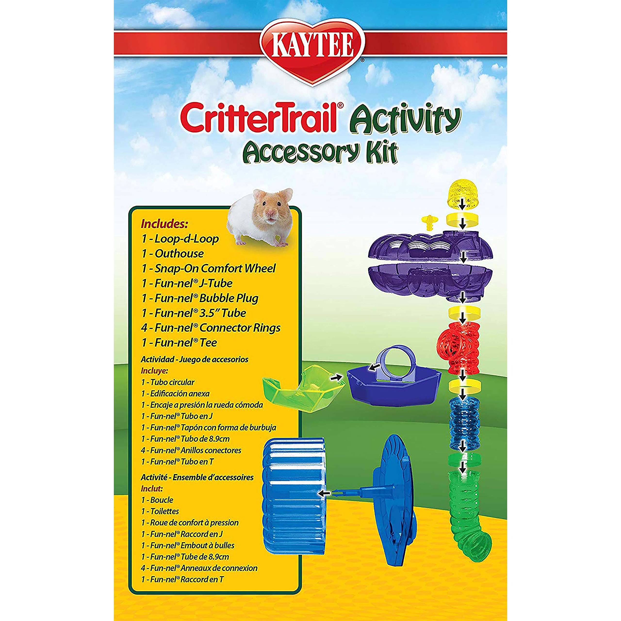 Kaytee CritterTrail assembled habitat measures 9x9x18 inches, adding room to roam.