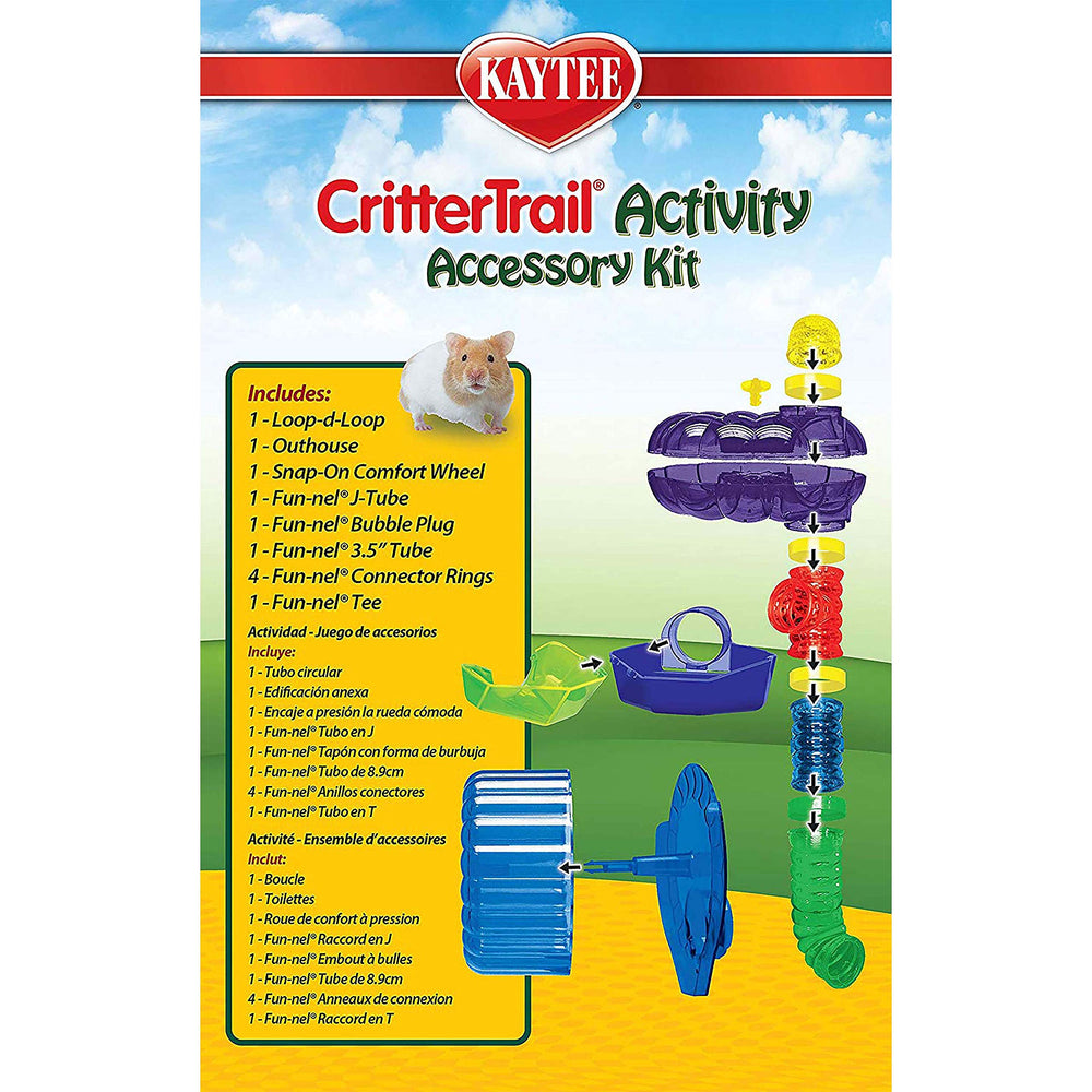 Kaytee CritterTrail assembled habitat measures 9x9x18 inches, adding room to roam.