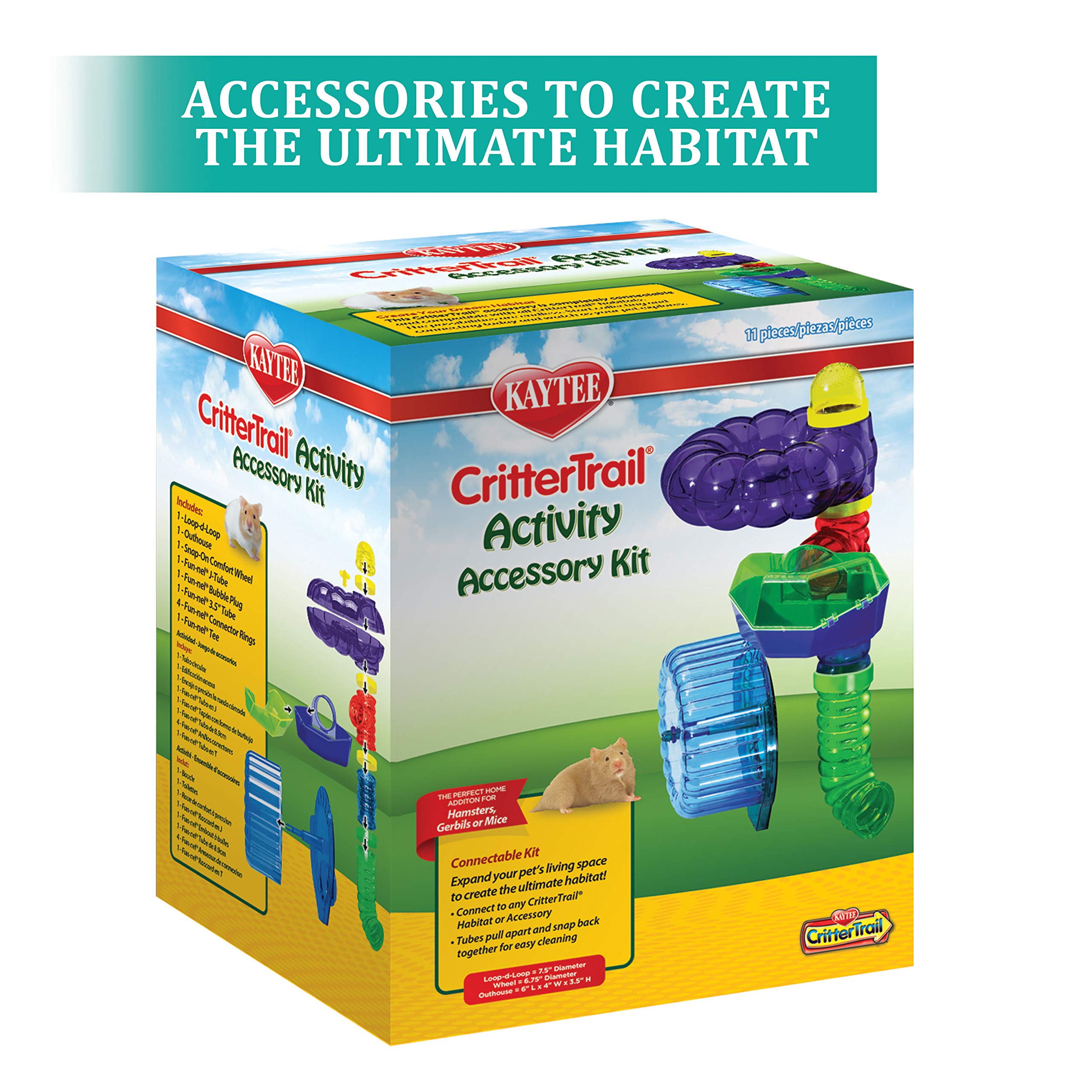 Kaytee CritterTrail loop-the-loop encourages active exploration for hamsters.