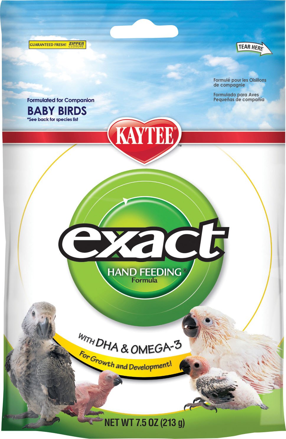 Kaytee Exact Hand Feeding Bird Food 7.5 oz pack supporting growth and digestion