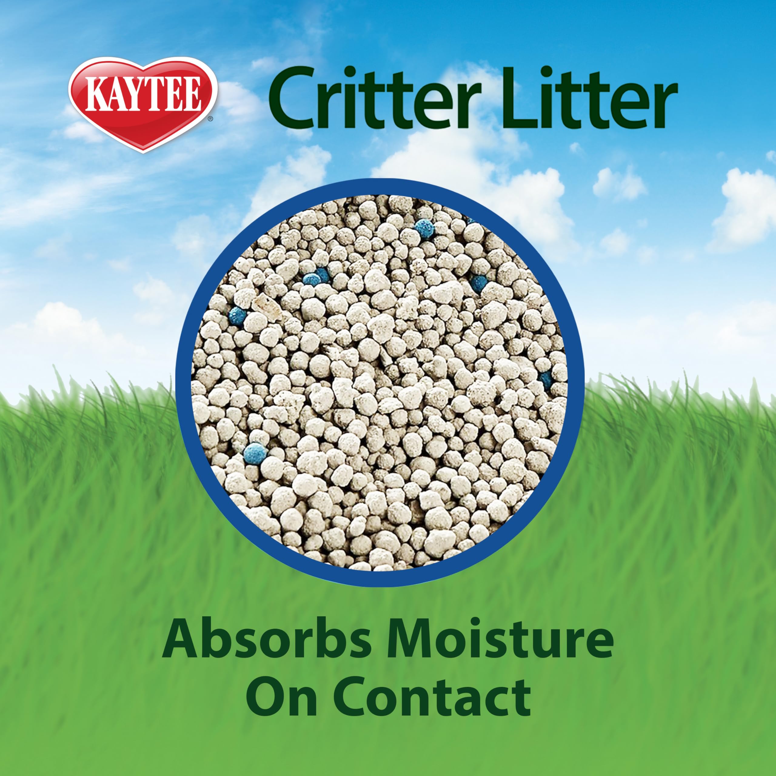 Odor control feature of Kaytee Critter Litter in cages.