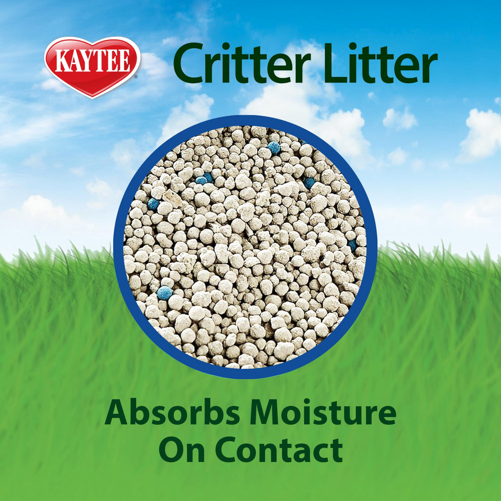 Odor control feature of Kaytee Critter Litter in cages.