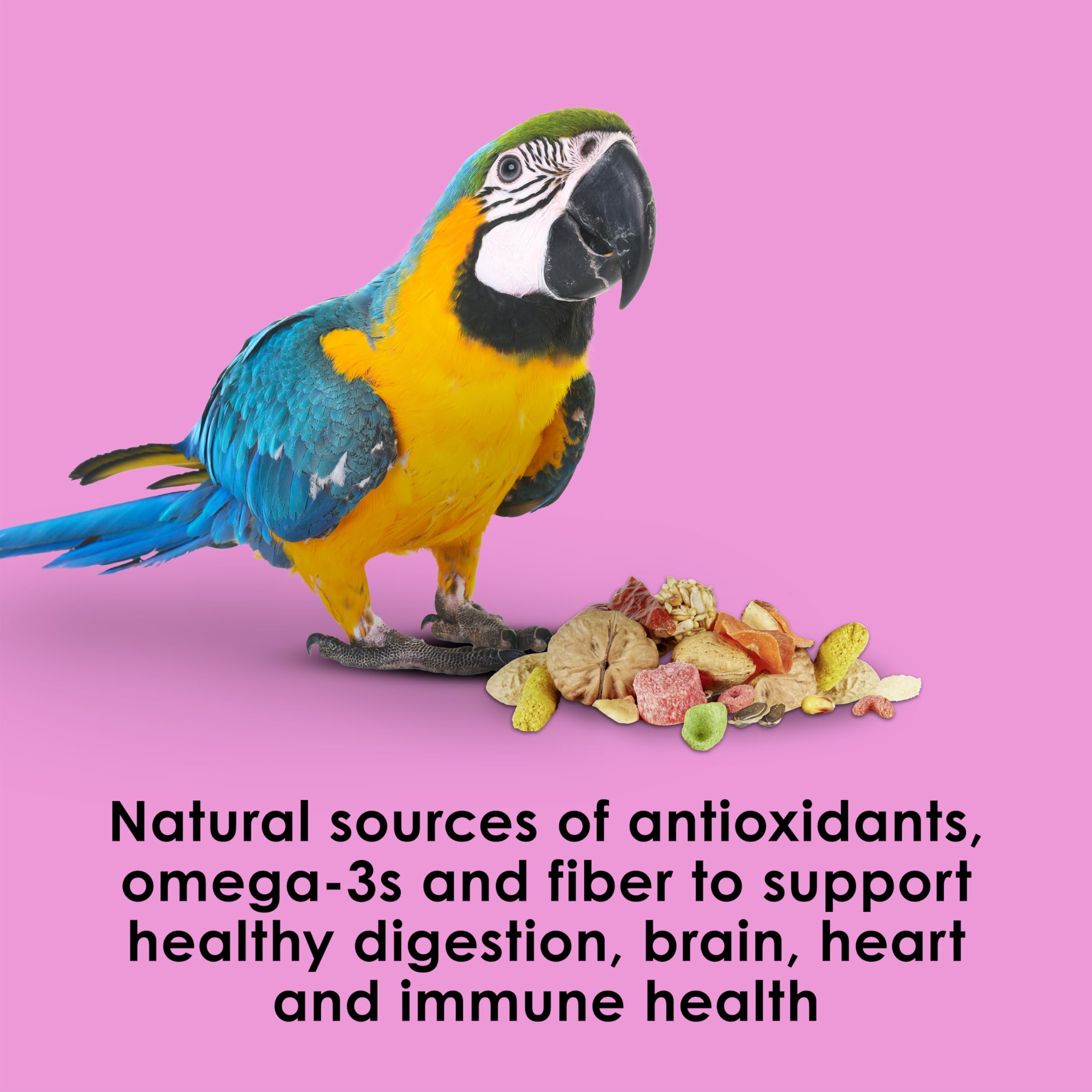 Skin and feather health can benefit from Kaytee Fiesta Big Bites.