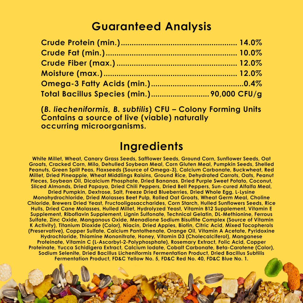 Kaytee Fiesta conure food premium nutrition crafted by experts for birds.