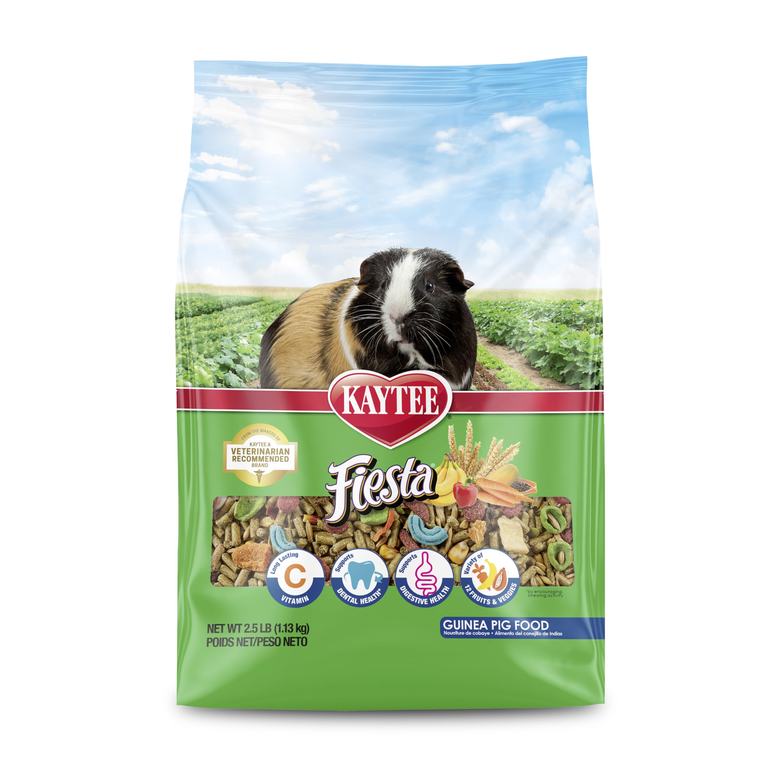 Kaytee Fiesta guinea pig food bowl setup showing engaging meal presentation.