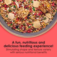 Kaytee Fiesta parakeet food premium ingredients blend with grains seeds and fruits
