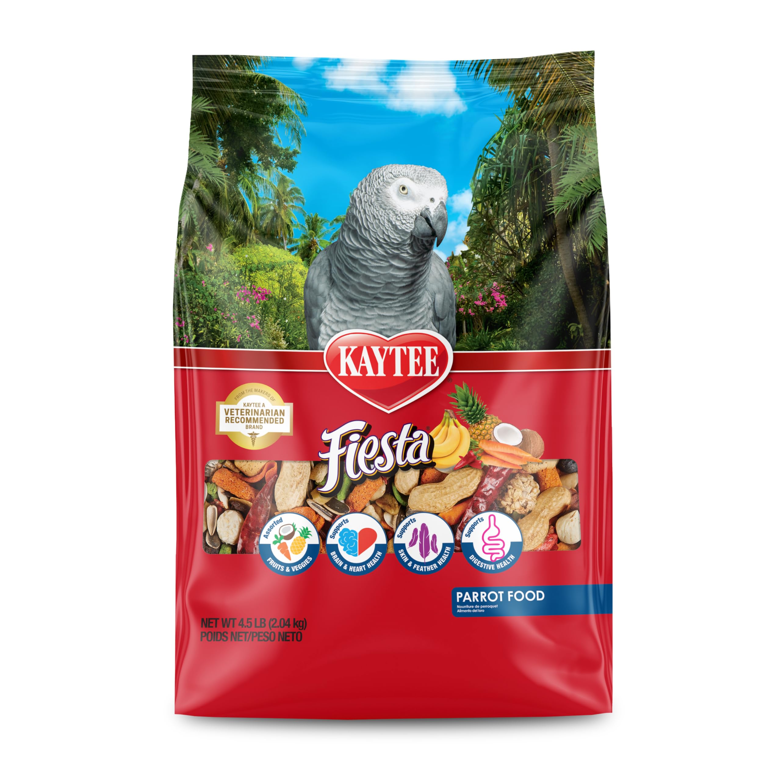 Kaytee Fiesta parrot food bowl shows varied shapes to boost foraging
