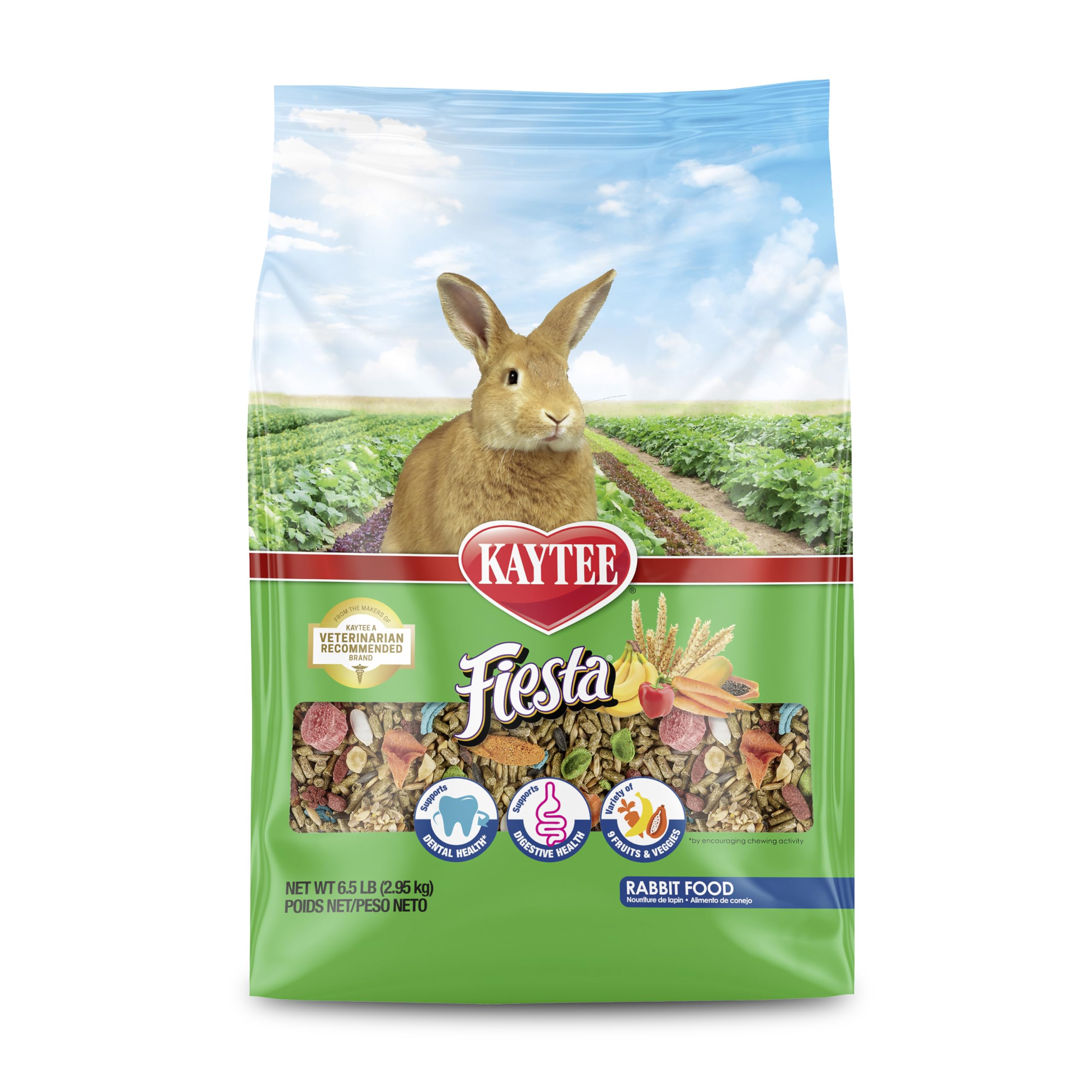 Kaytee Fiesta rabbit food bowl-serve: inviting balanced nutrition at mealtime.