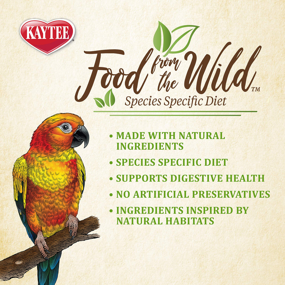 Kaytee Food From the Wild Conure papayas offer tropical flavors and varied shapes for mealtime exploration.