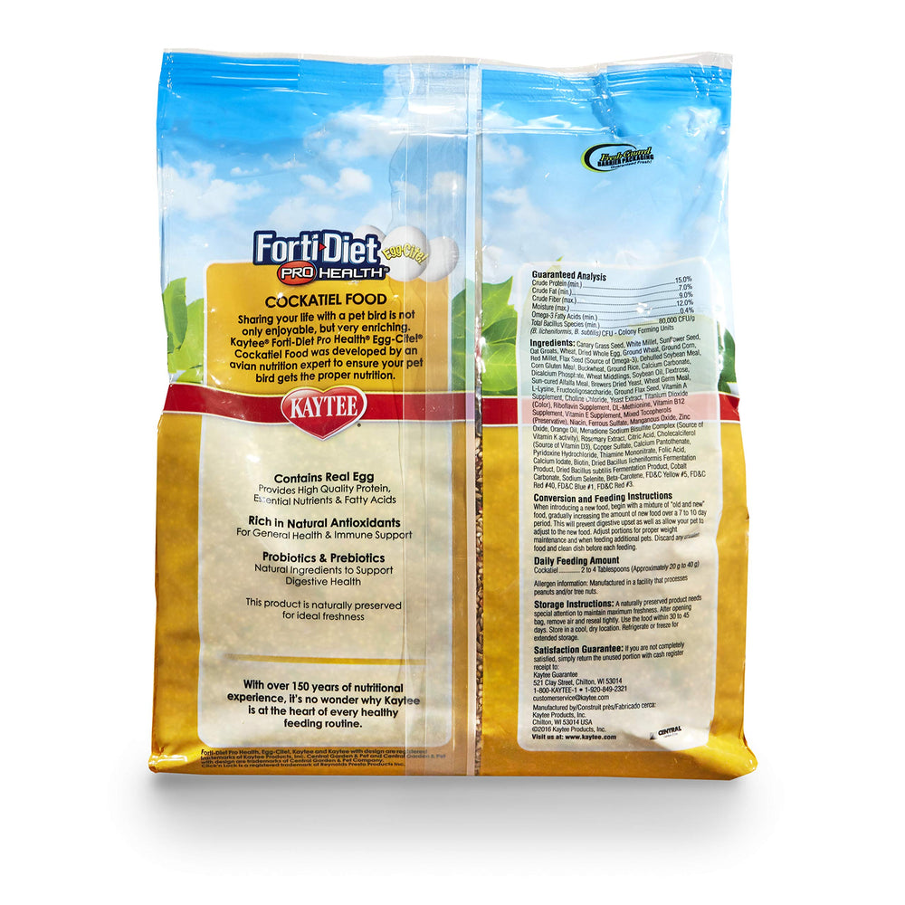Kaytee Forti-Diet Egg-Cite feather-health focus promotes vibrant plumage