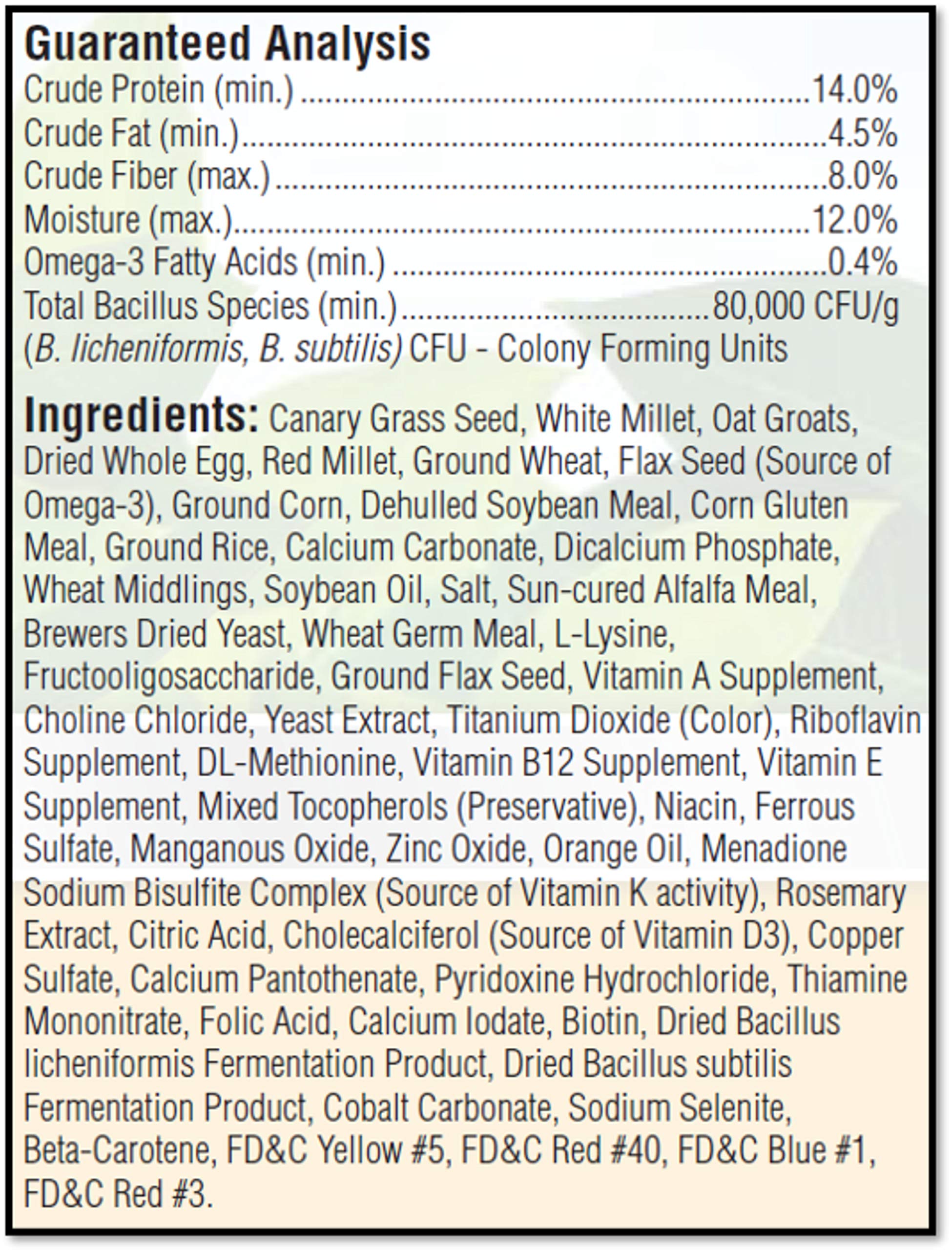 Kaytee Forti-Diet Egg-Cite seed-and-grain blend supports daily nutrition