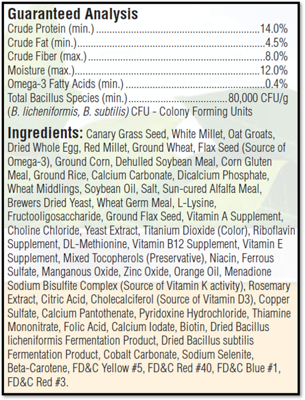 Kaytee Forti-Diet Egg-Cite seed-and-grain blend supports daily nutrition